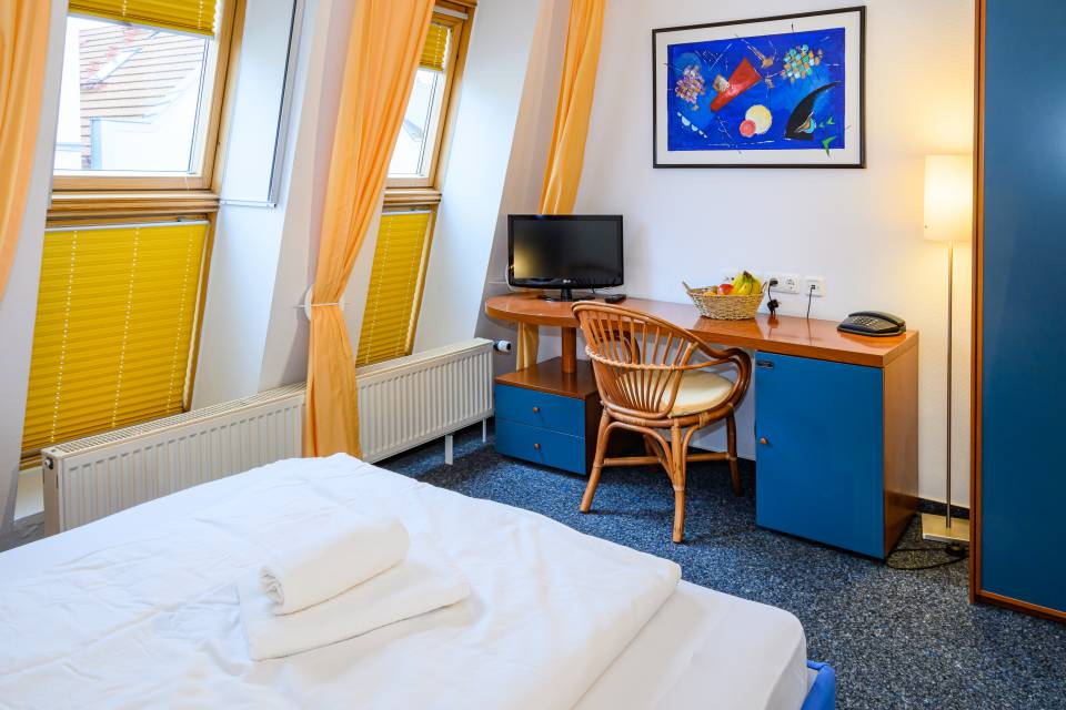 Innenansicht Einzelzimmer im Vinetahotel Barth