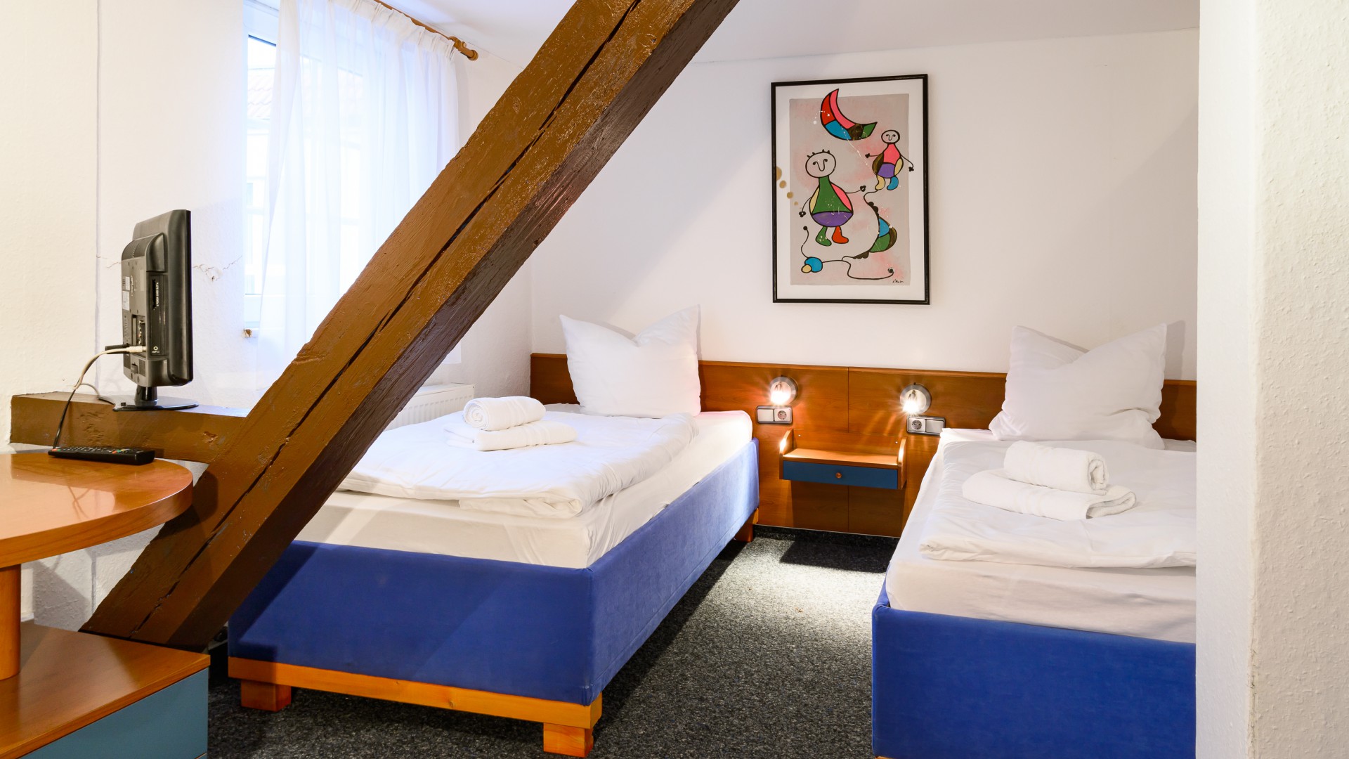 Innenansicht Zweibettzimmer im Vinetahotel Barth